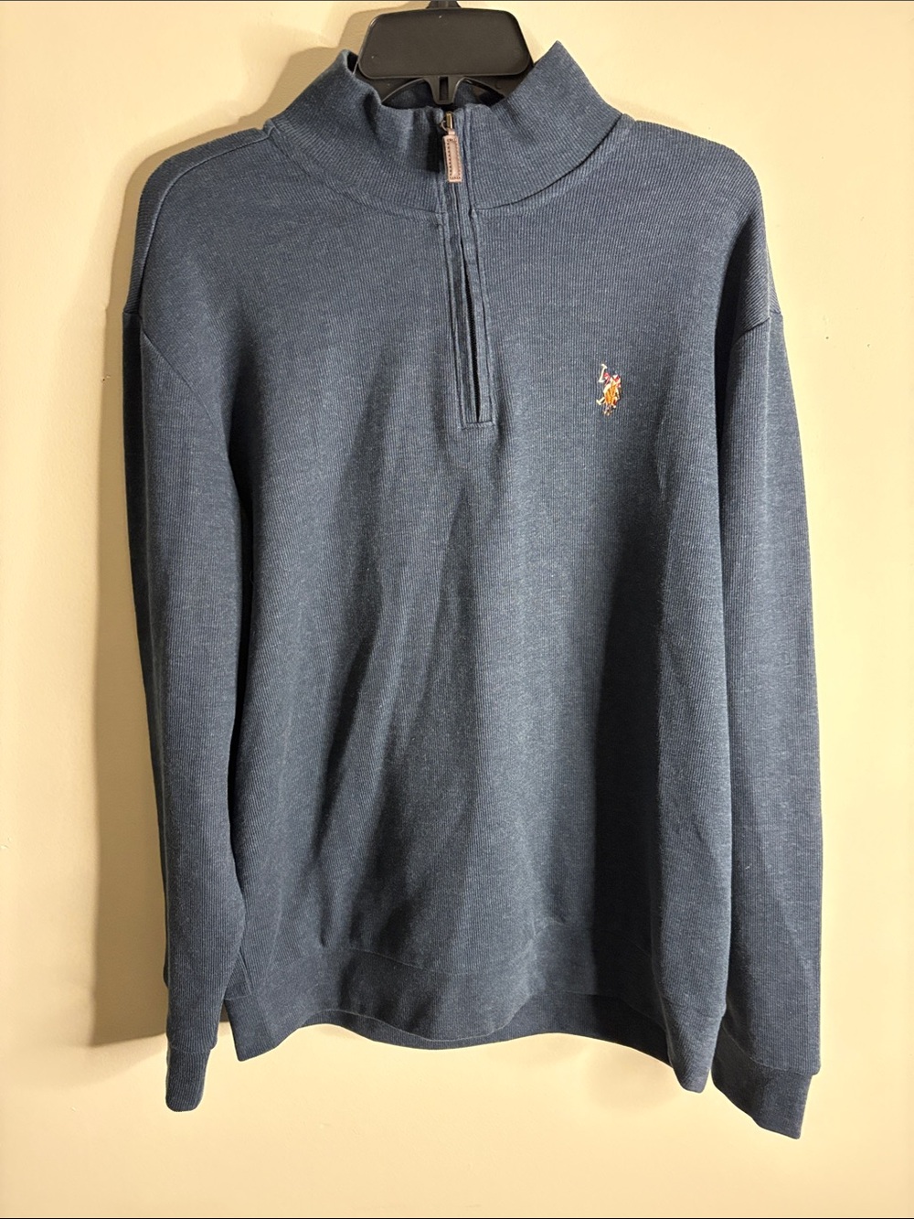 U.S. Polo Assn. Men’s Dark Navy Half-Zip Mock Neck Sweater